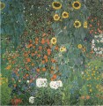 Jardín de agricultores con girasoles Simbolismo flores de Gustav Klimt